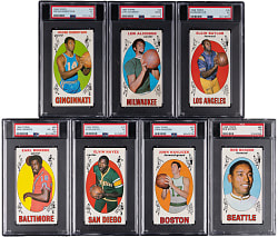 1969-1970 Topps Basketball Hall of Fame & Star PSA Graded Group (7) with PSA GOOD 2 Abdul-Jabbar Rookie