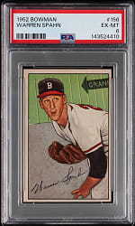 1952 Bowman #156 Warren Spahn PSA EX-MT 6