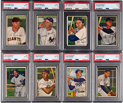 1952 Bowman Hall of Fame PSA VG 3 or VG-EX 4 Graded Group (8)