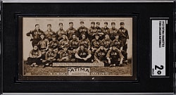 1913 T200 Fatima Team Card Chicago Nationals with Roger Bresnahan & Johnny Evers SGC GOOD 2