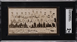 1913 T200 Fatima Team Card New York Nationals with Marquard, Mathewson, McGraw & Thorpe SGC GOOD 2