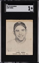 1947 Tip Top Bread Yogi Berra Rookie SGC POOR 1