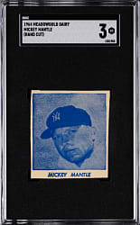 1964 Meadowgold Dairy Mickey Mantle Hand Cut SGC VG 3
