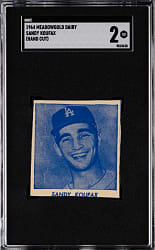 1964 Meadowgold Dairy Sandy Koufax Hand Cut SGC GOOD 2