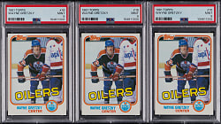 1981-1982 Topps Hockey #16 Wayne Gretzky PSA MINT 9 Trio