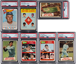 1960-1965 Topps New York Yankees Hall of Fame PSA Graded Group (7) with Mickey Mantle
