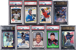 1981-2017 Hall of Fame & Star Rookie & Pre-Rookie Graded Collection (9) with Acuna Jr., Boggs & Clemens