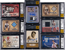 2000-2002 Hall of Fame & Star Autograph Relic BGS Graded Collection (13) with Banks, Bench & Mattingly