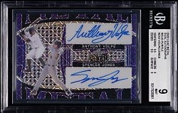 2022 Leaf Metal Dual Autographs Anthony Volpe/Spencer Jones Mojo Purple #/4 BGS MINT 9