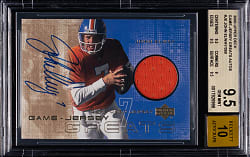 2000 Upper Deck Football Game Jersey Greats Autographs John Elway BGS GEM MINT 9.5/Auto 10