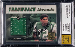 2000 Donruss Elite Throwback Threads Autograph #TT1 Joe Namath BGS 10 Autograph
