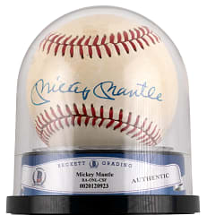 Mickey Mantle Single-Signed ONL/Feeney Baseball from Bill "Moose" Skowron Collection - Beckett Authentic/Skowron LOA