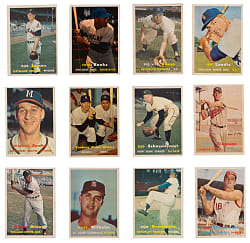 1957 Topps Starter Set (134) Different with (8) Hall of Famers Including Banks, Mantle/Berra & Reese