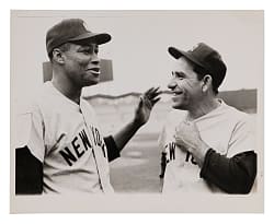 Circa 1963 Elston Howard and Yogi Berra Type I Original News Service Photo - PSA