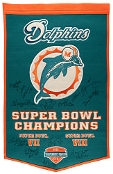 Mostly 1972 Miami Dolphins Team-Signed Felt Banner with (12) Autographs Including Bob Griese & Don Shula