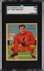 1935 National Chicle Football #11 Turk Edwards Rookie SGC NM 7