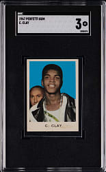 1967 Perfetti Gum International Stars Cassius Clay (Muhammad Ali) SGC VG 3