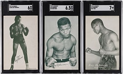 1947-1966 Boxing Exhibits Sugar Ray Robinson SGC Graded Trio