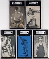 1925-1930 Boxing Exhibits Jack Dempsey SGC Graded Collection (5)