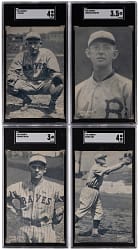 1926 Exhibits Boston Braves SGC Graded Quartet