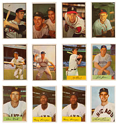 1953 & 1954 Bowman Collection (22) with (6) Hall of Famers Including 1953 Bowman Color #32 Stan Musial
