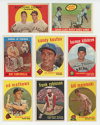 1959 Topps Singles Collection (93) with (20) Hall of Famers Including Sandy Koufax