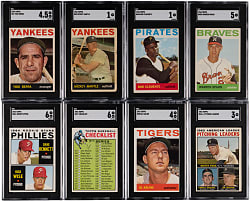 1964 Topps SGC Graded Group (8) with (6) Hall of Famers Including Mickey Mantle