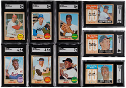 1968 Topps SGC Graded Collection (13) with (10) Hall of Famers Including Aaron, Mantle & Mays