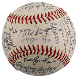 1972 New York Mets Team-Signed Baseball with (31) Signatures Including Mays, Berra & Seaver - JSA LOA