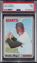 1970 Topps #600 Willie Mays PSA NM 7