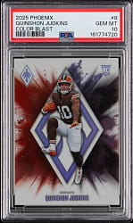 2025 Panini Phoenix Football #8 Quinshon Judkins Color Blast Rookie PSA GEM MT 10