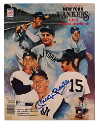 1985 New York Yankees Yearbook Signed by Mickey Mantle - Full JSA LOA