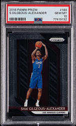 2018-2019 Panini Prizm Basketball #184 Shai Gilgeous-Alexander Rookie PSA GEM MT 10