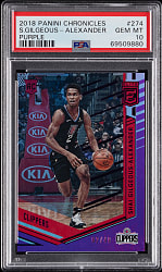 2018-2019 Panini Chronicles Basketball #274 Shai Gilgeous-Alexander Rookie Purple PSA GEM MT 10 - Jersey Number Match!