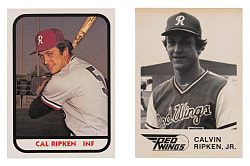1981 TCMA & WTF Rochester Red Wings Cal Ripken Jr. Pre-Rookie Pair Plus WTF Team Set