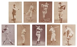 1939-1946 Salutation Exhibits Near Complete Set (73/83) with Both Ted Williams & Tough Shortprints