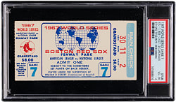 1967 World Series Game 7 Ticket Stub - St. Louis Cardinals Clincher vs. Boston Red Sox - Bob Gibson MVP - PSA VG-EX 4