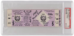 1968 World Series Game 5 Full Ticket - Detroit Tigers vs. St. Louis Cardinals - Lolich's 2nd of 3 Complete Game Wins - PSA VG 3