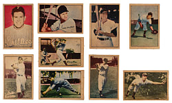 1952 Berk Ross Collection (9) with (5) Hall of Famers Including Musial, Reese & Snider