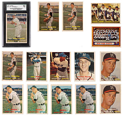 1957 Topps Collection (539) with (25+) Hall of Famers Including #210 Roy Campanella SGC EX 5