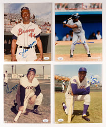 Hall of Fame/Star Signed 8x10 Photographs (7) with Aaron, Mays & Rose - All JSA Certified