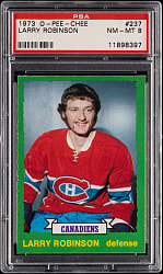 1973-1974 O-Pee-Chee Hockey #237 Larry Robinson Rookie PSA NM-MT 8