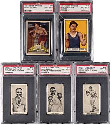 1938 F.C. Cartledge Famous Prize Fighters & 1951 Topps Ringside Boxing Legends PSA NM-MT 8 to MINT 9 Graded Collection (5)