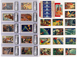 1951 Bowman Jets, Rockets & Spacemen Complete Set (108) with (58) CGC Graded Plus Original Wrapper
