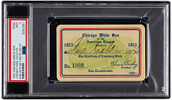 1922 Chicago White Sox Comiskey Park Season Pass PSA MINT 9 - (4) Babe Ruth Career Home Runs!