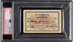 1923 Chicago White Sox Comiskey Park Season Pass PSA EX 5 - (3) Babe Ruth Career Home Runs!