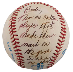 2002 Mike Flanagan Single-Signed OAL/Budig Baseball with Special Inscription to Mike Bordick - PSA Sticker