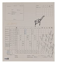 July 28, 1991 Ken Singleton Personal Montreal Expos vs. Los Angeles Dodgers Dennis Martinez No-Hitter Multi-Signed Scorecard - JSA (Ken Singleton Collection)