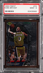 1996-1997 Topps Finest Basketball #74 Kobe Bryant Rookie PSA MINT 9