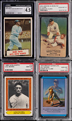 1953-1985 Ty Cobb, Lou Gehrig & Babe Ruth Graded Quartet